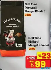 GRİLL TİME (NATURAL) MANGAL KÖMÜRÜ 2 KG GRİLL TİME (NATURAL) MANGAL KÖMÜRÜ 2 KG